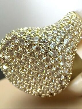 Adina Eden Pave Statement Pinky Signet Adjustable Ring